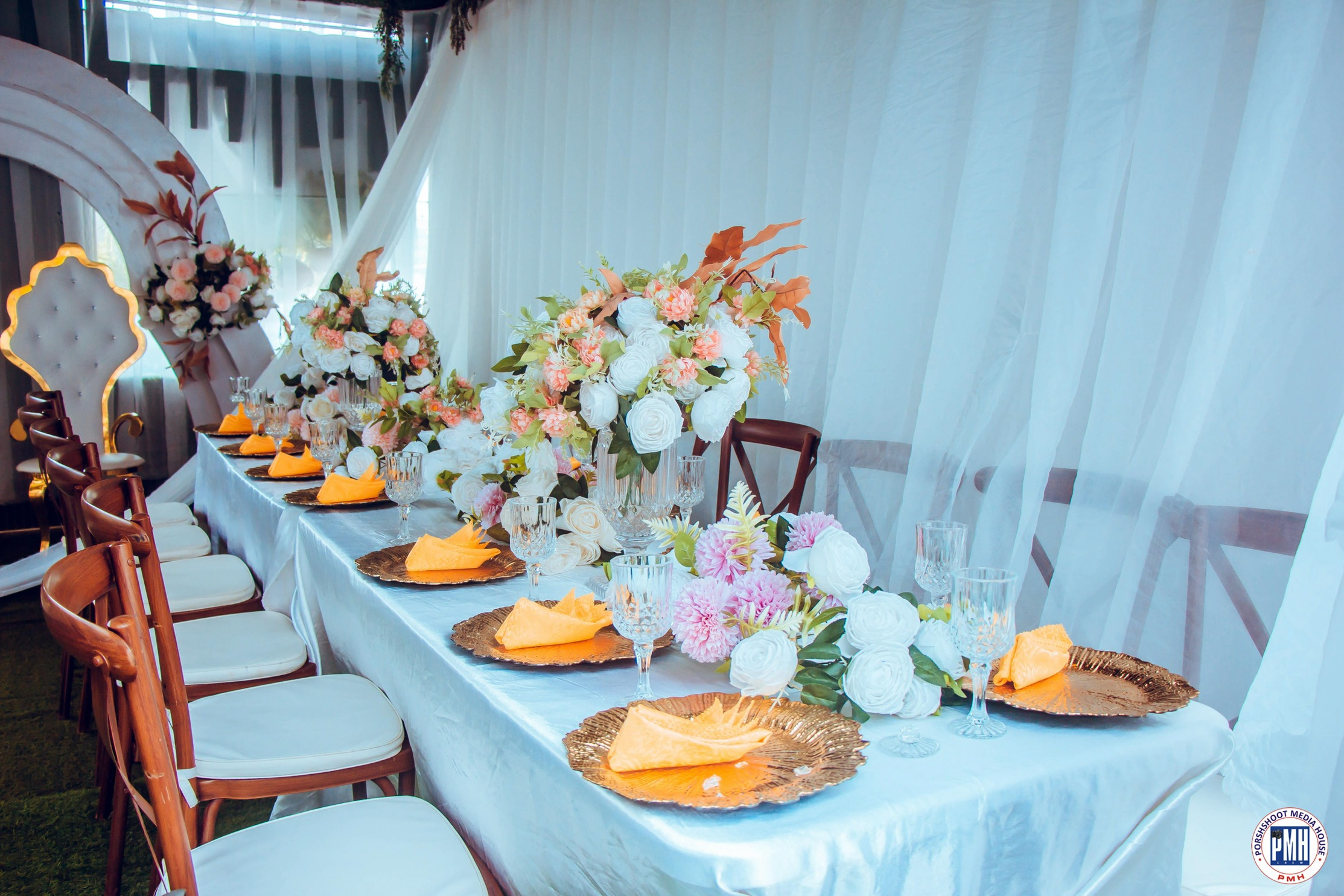 Luxury event decor and styling setup by Yomi Doll Events