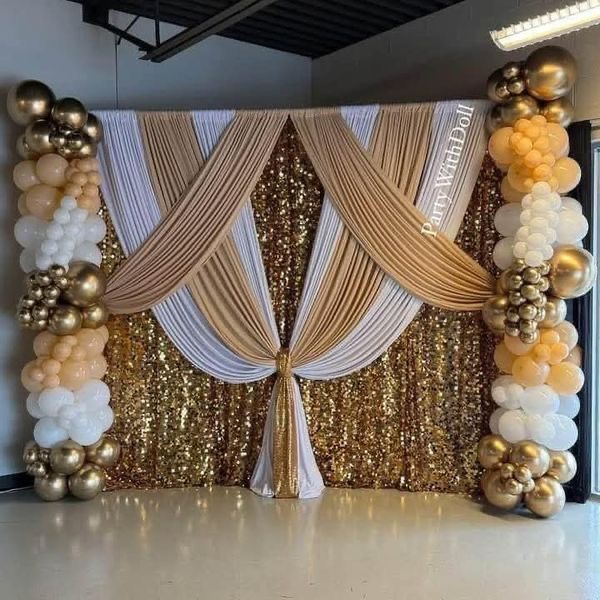 Warm celebration ambience with polished event design and lighting